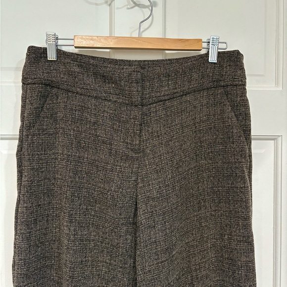 NY & Co 7th Avenue Suiting Collection Tweed Trousers Brown Wide Leg Stretch Work - Picture 2 of 10